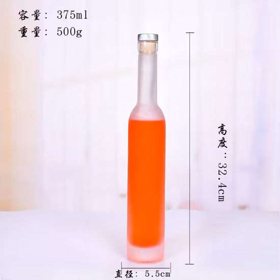 고무 코르크 마개가 달린 투명한 200ml, 375ml 및 500ml 아이스 와인 유리병