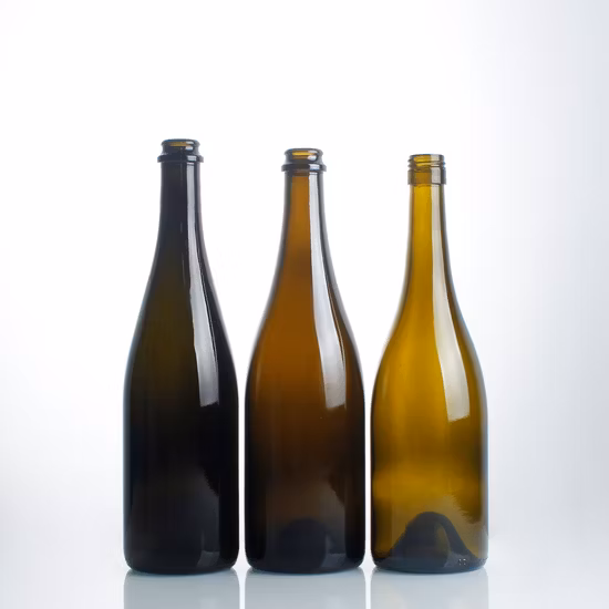 도매 750ml 375ml 187ml 골동품 짙은 녹색 부르고뉴 bordelaise claret 유리 와인 병