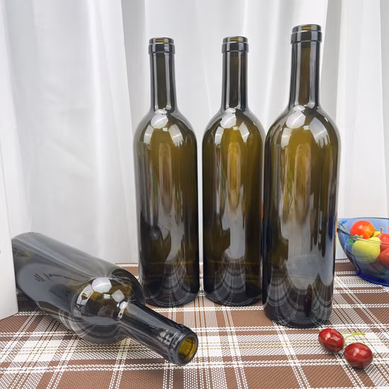 빈 보르도 모양 유리 와인 병 레드 와인 병 부르고뉴 병 맞춤